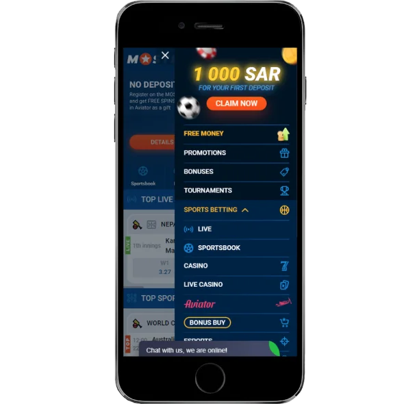 Placing bets Mostbet application
